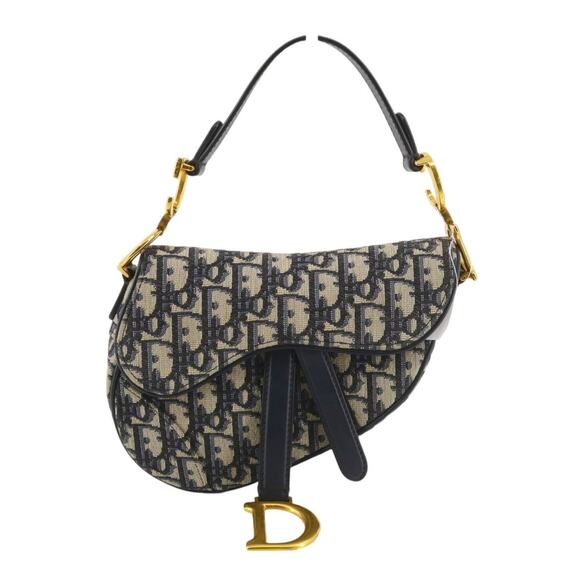Dior Handbags - Christian Dior Mini Saddle Bag Vintage Trotter Blue Shoulder Purse Oblique CD